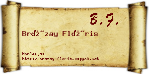 Brázay Flóris névjegykártya